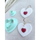 emporte pièce COEUR pour argile polymère, avec petit coeur incrusté, Clay cutter, Coupeur d'argile