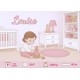 Cadre naissance personnalisé rose – Illustration chambre bébé – Cadeau naissance original