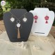 Présentoir bijoux en bois peint - Support collier et boucles d’oreilles - Fait main - Noir ou blanc