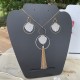 Présentoir bijoux en bois peint - Support collier et boucles d’oreilles - Fait main - Noir ou blanc