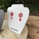 Présentoir bijoux en bois peint - Support collier et boucles d’oreilles - Fait main - Noir ou blanc