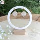 Présentoir bijoux en bois peint - Support collier et boucles d’oreilles - Fait main - Noir ou blanc