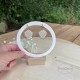 Présentoir boucles d’oreilles rond – Impression 3D blanc ou beige – Cercle élégant minimaliste