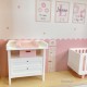 Cadre naissance personnalisé en bois – Décor chambre rose et blanc – vitrine bebe miniature
