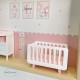 Cadre naissance personnalisé en bois – Décor chambre rose et blanc – vitrine bebe miniature