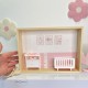 Cadre naissance personnalisé en bois – Décor chambre rose et blanc – vitrine bebe miniature