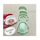 emporte pièce père Noël pour argile polymère, Christmas Clay cutter, Coupeur d'argile
