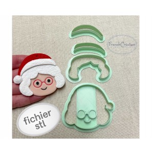 emporte pièce père Noël pour argile polymère, Christmas Clay cutter, Coupeur d'argile