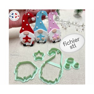 emporte pièce père Noël pour argile polymère, Christmas Clay cutter, Coupeur d'argile