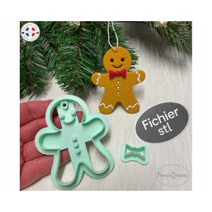 Emporte-pièce pour argile polymère - Fichier STL à télécharger - modèle Gnome de Noël - Christmas Clay cutter
