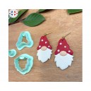 Emporte-pièces gnome de Noël – Set 3 pièces pour boucles d’oreilles en argile polymère