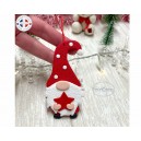Gnome de Noël à suspendre en argile polymère, déco de sapin,