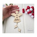 Ange en bois personnalisé – Décoration de Noël personnalisée – Ange gravé prénom – Cadeau naissance souvenir – Ange à suspendre