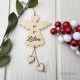 Ange en bois personnalisé – Décoration de Noël personnalisée – Ange gravé prénom – Cadeau naissance souvenir – Ange à suspendre