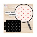 Pochoir de texture pour pâte polymère motif "mini coeurs", feuille de texture pour argile polymère en PVC souple et résistant