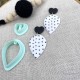 Emporte-pièce boucles d’oreilles Goutte Cœur - Coupe argile polymère - Heart polymer clay cutter