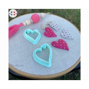 Emporte-pi&egrave;ce c&oelig;ur irr&eacute;gulier (x2 droite & gauche) / Heart polymer clay cutter