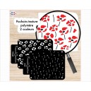 Pochoir feuille de texture 2 couleurs pour pâte polymère motif Coquelicots, en PVC souple et résistant