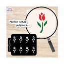 Pochoir feuille de texture motif Tulipe pour pâte polymère - Stencil tulip polymer clay