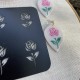 Pochoir feuille de texture motif Rose pour pâte polymère - Stencil tulip polymer clay