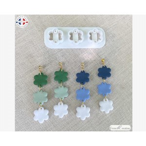 Emporte-pi&egrave;ce fleur sans trou central pour boucles d&rsquo;oreilles en argile polym&egrave;re - Cr&eacute;ations multistyles - polymer clay cutter