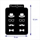 Pochoir Marque-page Homme – Men’s Style – Pochoir PVC souple pour pâte polymère, motif moustache lunettes nœud papillon