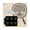 Pochoir feuille de texture Arbre de Vie / Tree of Life – pour pâte polymère, boucles d’oreilles, PVC lavable et réutilisable