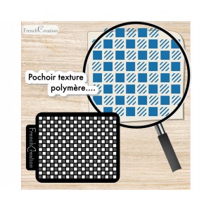 Pochoir Vichy &ndash; Polymer Clay Stencil &ndash; Pochoir texture pour p&acirc;te polym&egrave;re