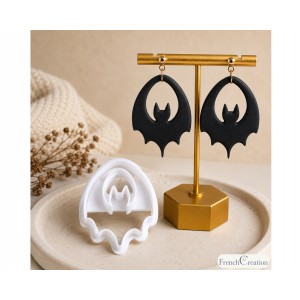 Emporte-pi&egrave;ce Chauve-Souris Halloween - Polymer Clay Cutter - Boucles d&rsquo;oreilles Fimo - Outil argile polym&egrave;re