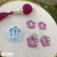 Emporte-pièce fleur pour boucles d’oreilles créoles interchangeables - trou ovale - polymer clay cutter - fait main en France