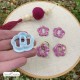 Emporte-pièce fleur pour boucles d’oreilles créoles interchangeables - trou ovale - polymer clay cutter - fait main en France